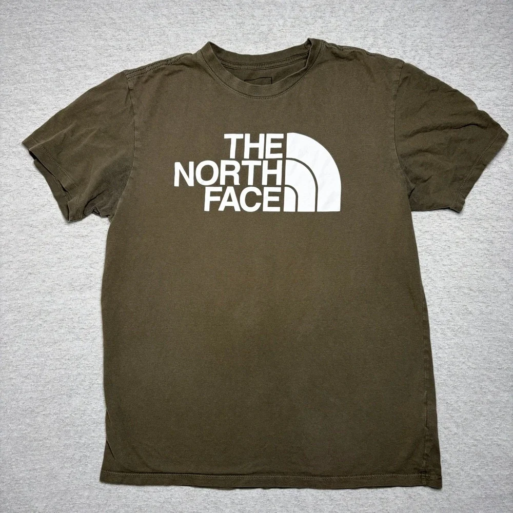 The North Face Mens T-Shirt Size M Brown Graphic Logo Short Sleeve Cotton Tee